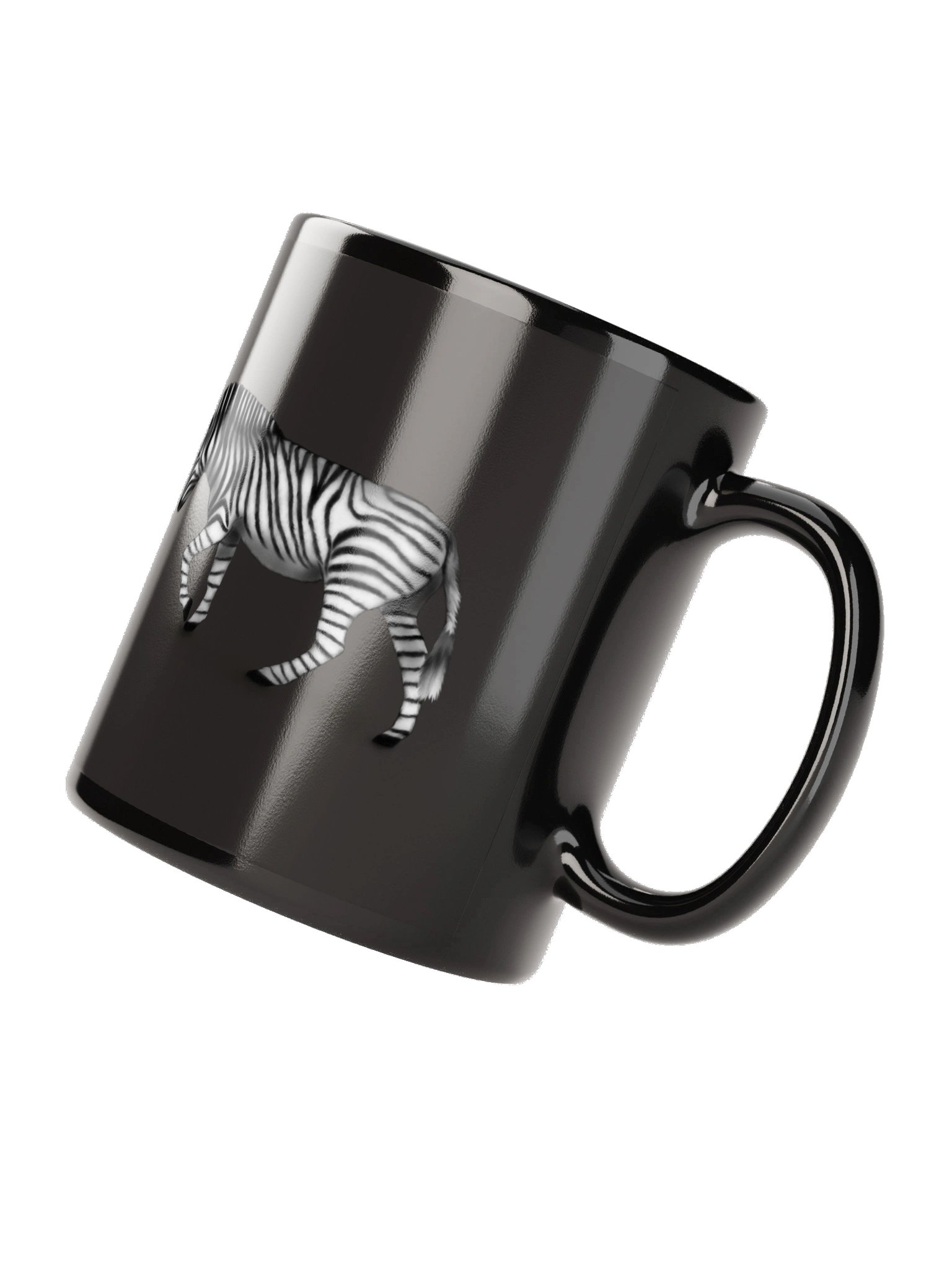 "Zebra" Black Glossy Mug product image (4)