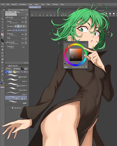 best color picker 💚 every artist needs this in clip studio paint #tatsumaki #onepunchman #clipstudiopaint