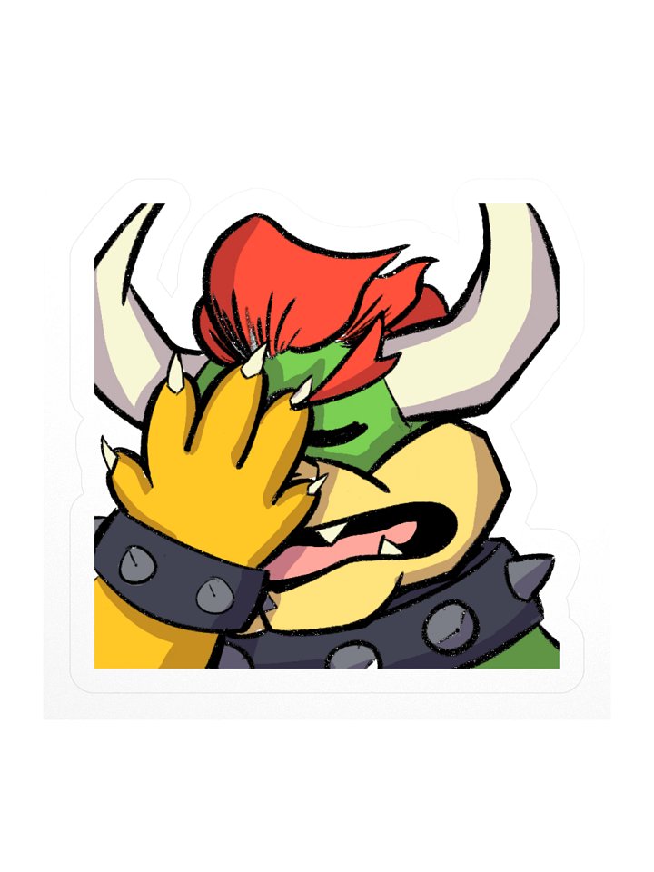 Bowser Facepalm Emote Sticker product image (1)