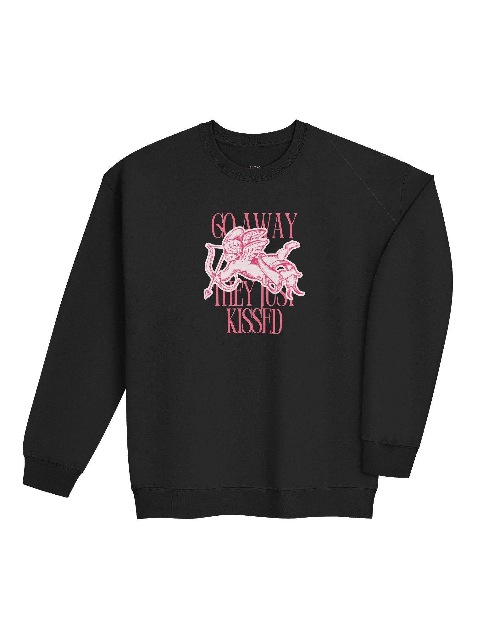 go away, they just kissed cupid sweatshirt product image (4)