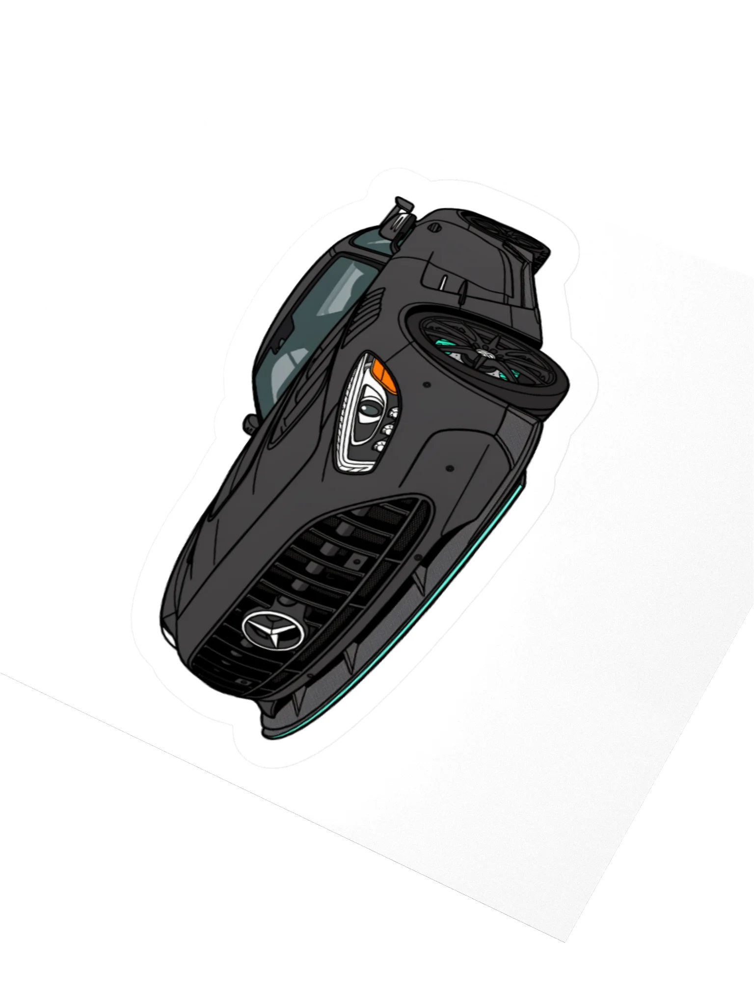 Black Mercedes-AMG GT Sticker (Retro, Sketch, Silhouette) product image (9)