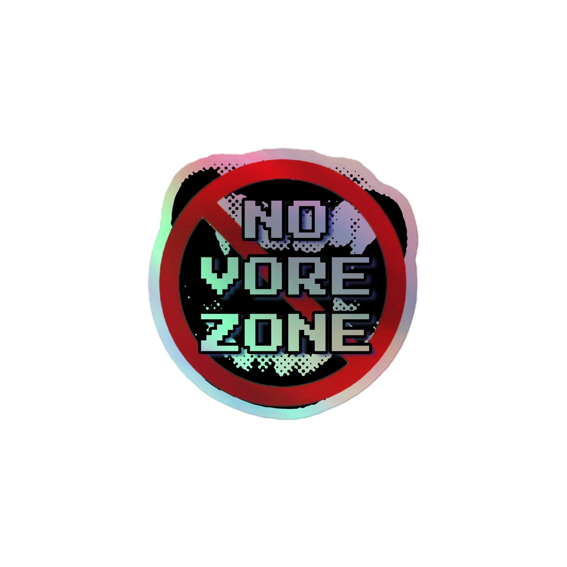 NO VORE ZONE holo sticker product image (1)