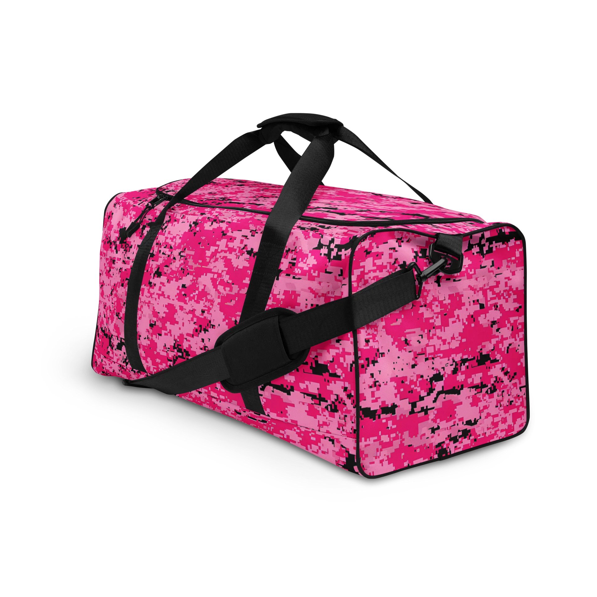 Pixelated Pink Camo All-Over Duffle Bag product image (3)
