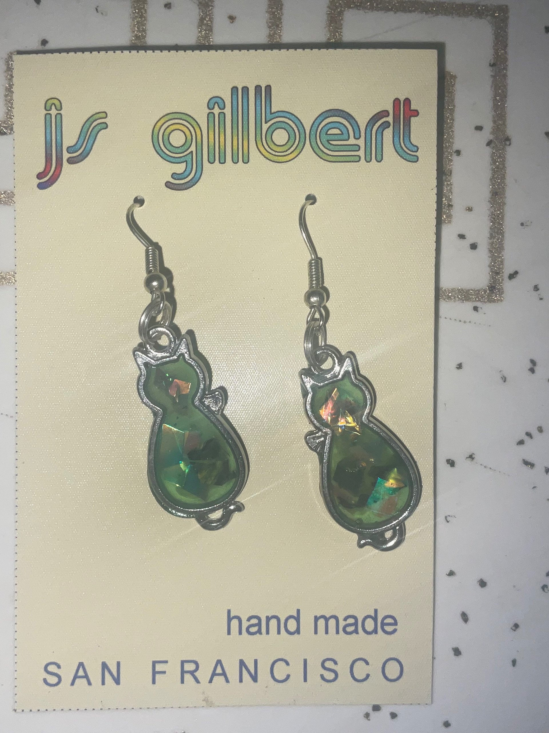 Holographic Cat dangles product image (1)