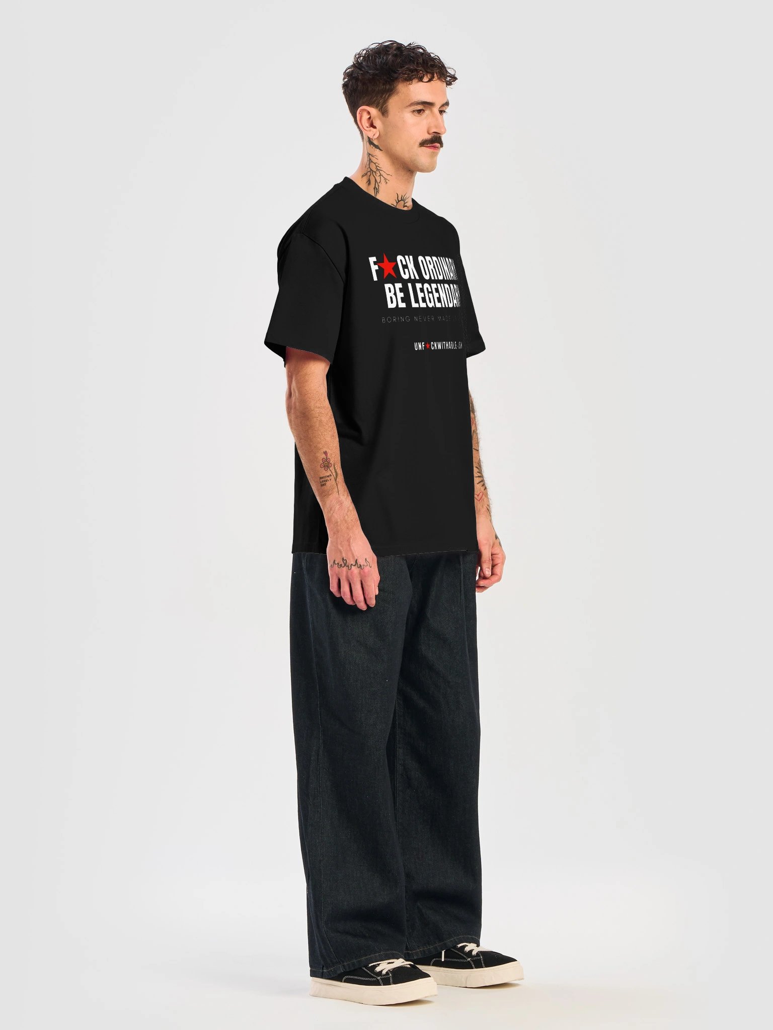 UNF★CKWITHABLE-ISH™ F★CK Ordinary Be Legendary Men's Oversized Streetwear T-Shirt product image (7)