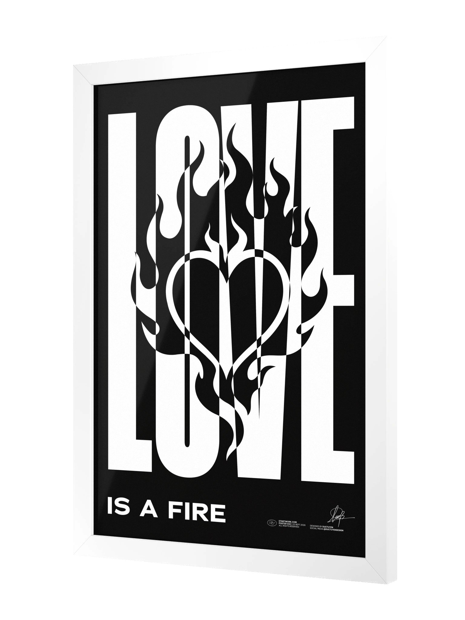 "LOVE IS A FIRE" Framed Poster product image (75)