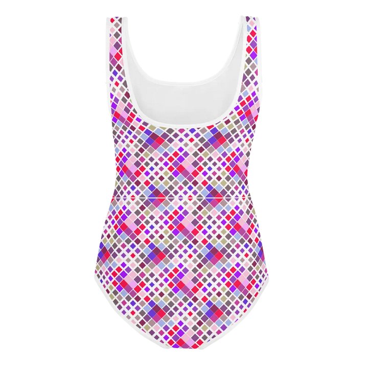 Colorful Square Patterns Youth Swimsuit - Ver 4 product image (2)