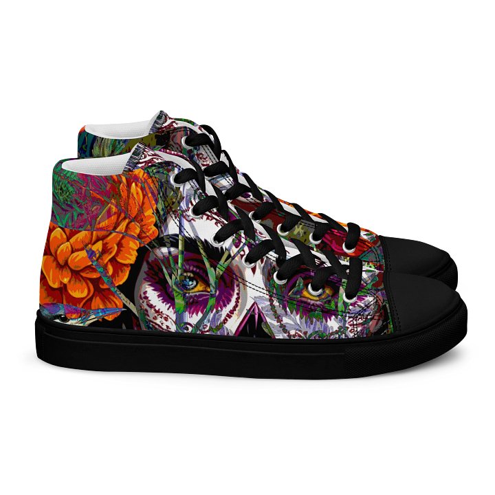 Sugar Skull Men's High Top Canvas Shoes product image (2)