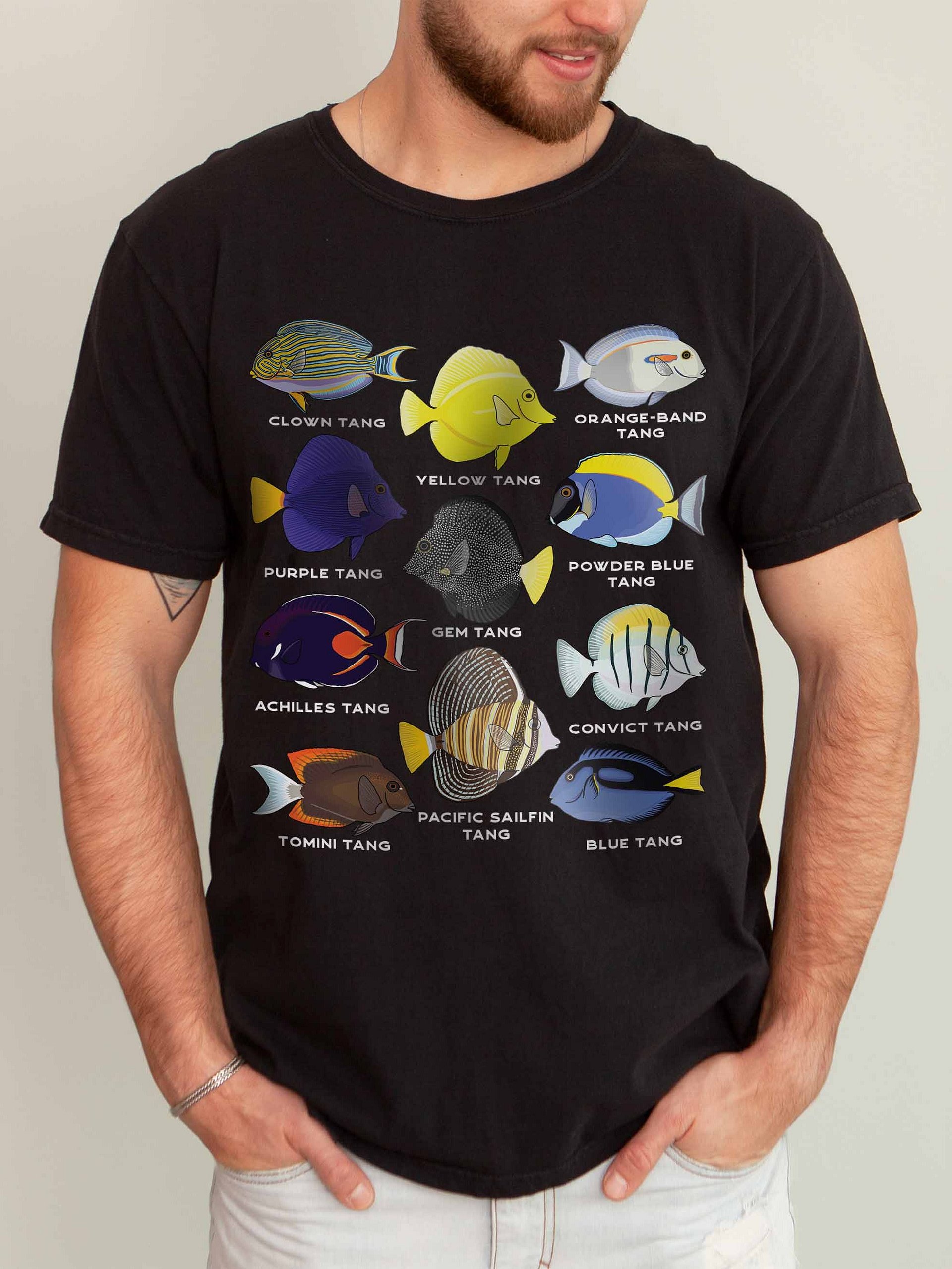 Tang Police(Front and Back Prints) T-Shirt for Reef Aquarium Lovers product image (4)