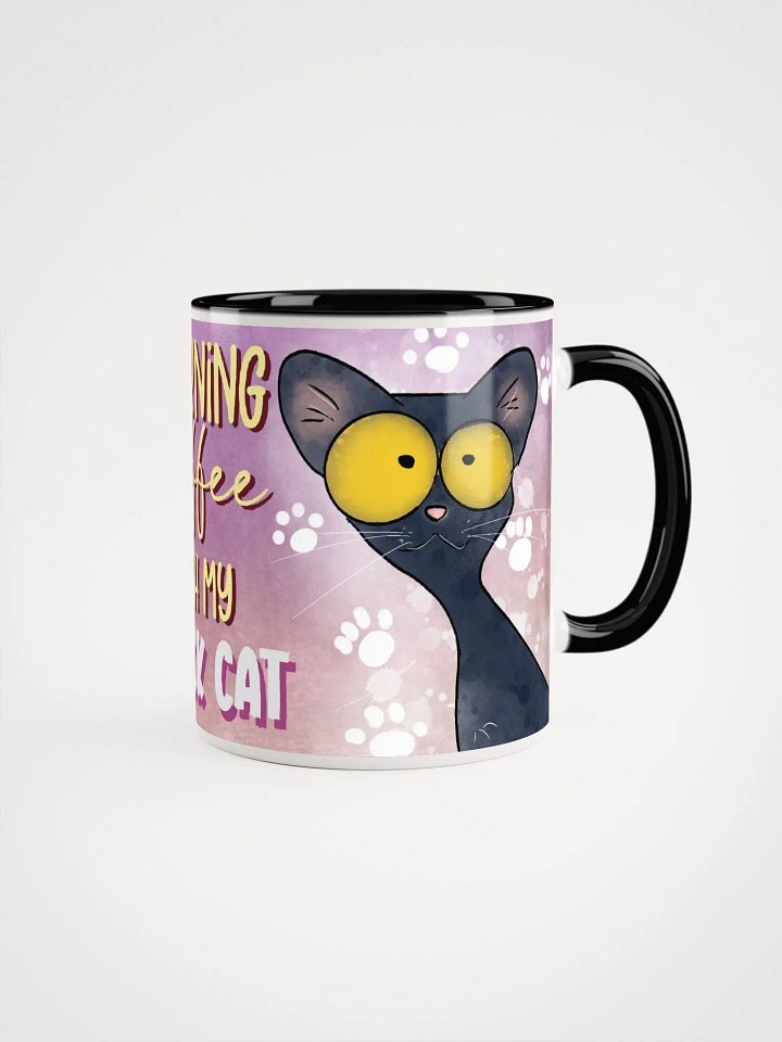 Morning Coffee With My Black Cat Accent Mug product image (1)