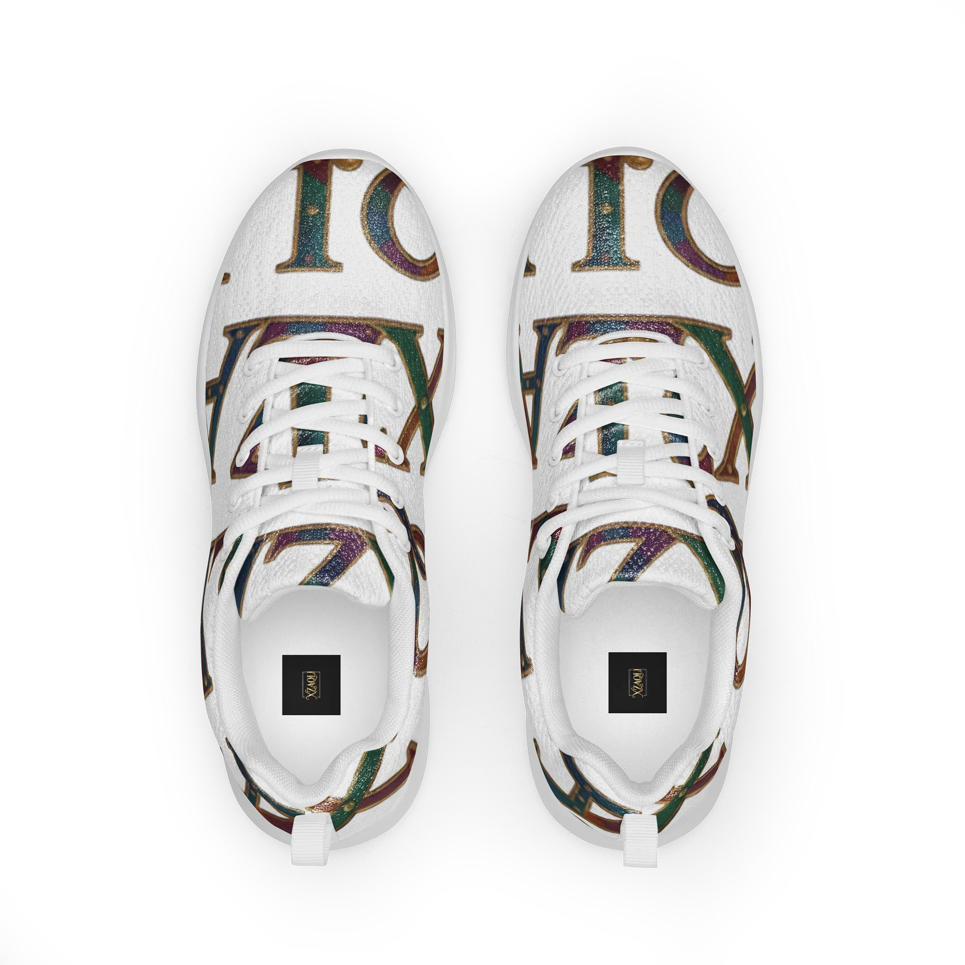 XZAQLI "Jeweled Script" Premium Men's Sneakers (White) product image (8)