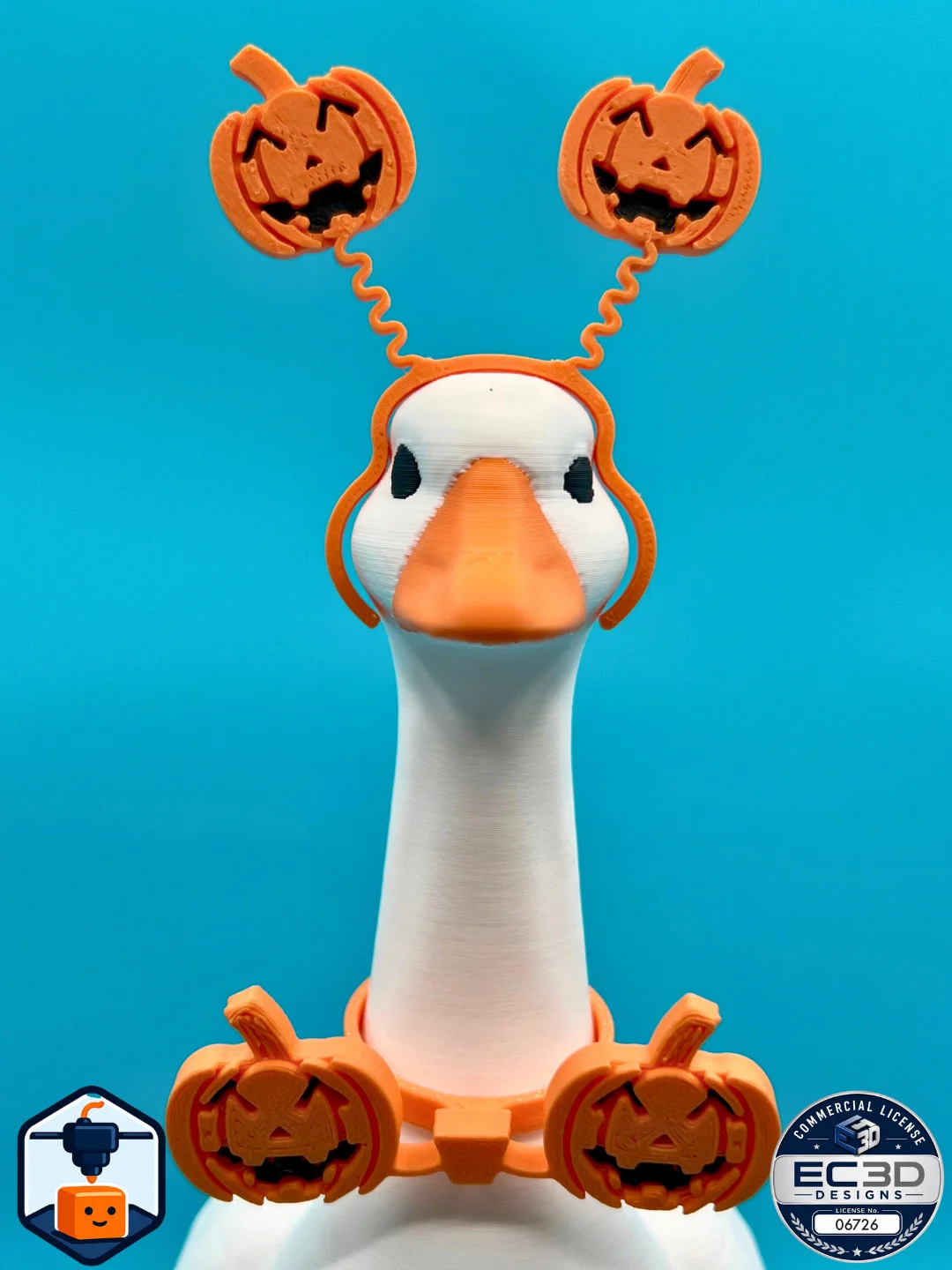 Jack O' Lantern Headband and Tie- Desk Goose product image (1)