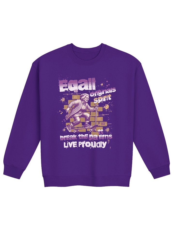 Urban Grandma Skater Vibes Mid-weight Sweatshirt by EQALL® Originals_Purple / Mustard product image (2)