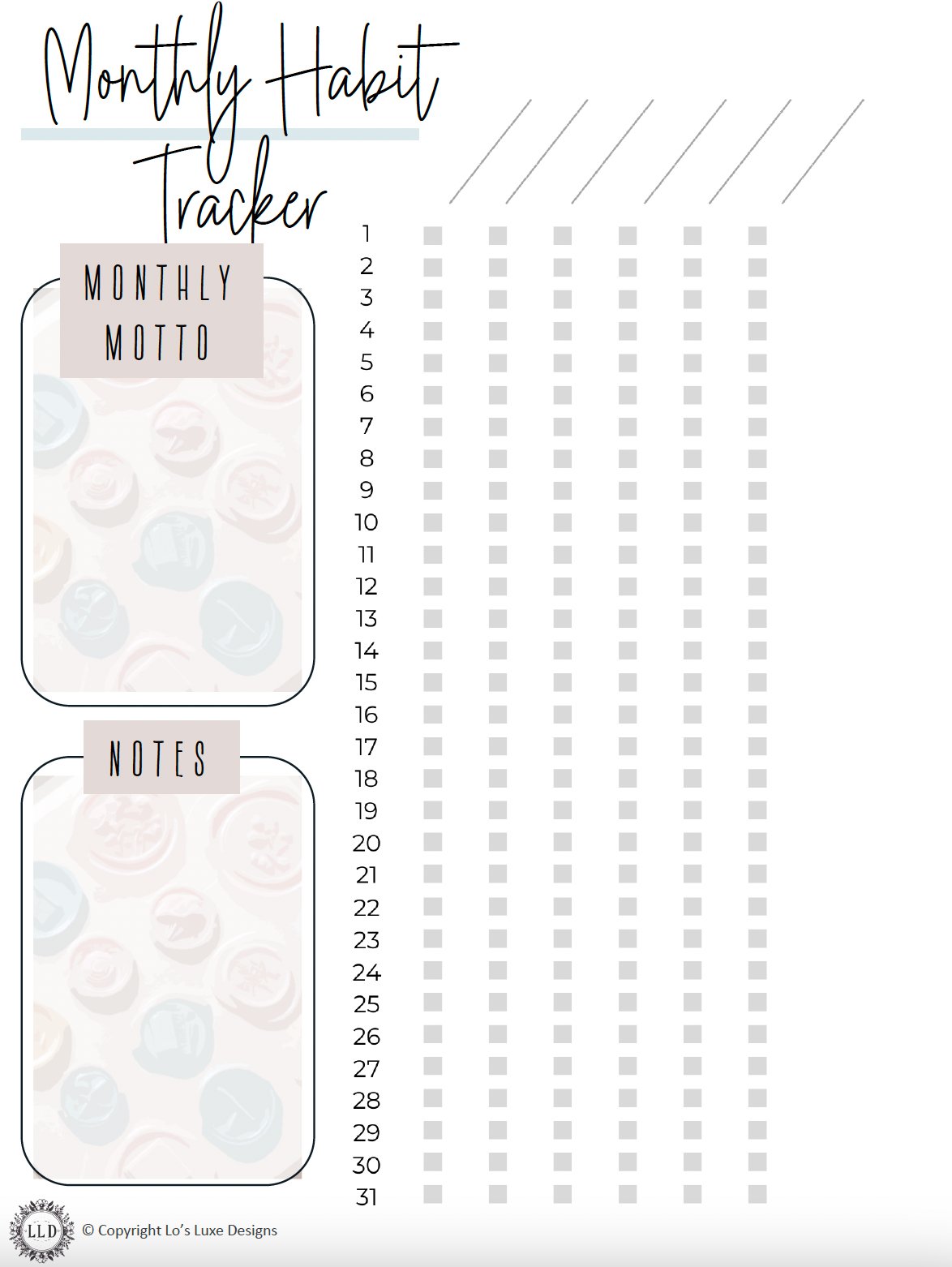 Vintage Inspired - Habit Tracker Bundle - 8.5x11 Printable product image (3)