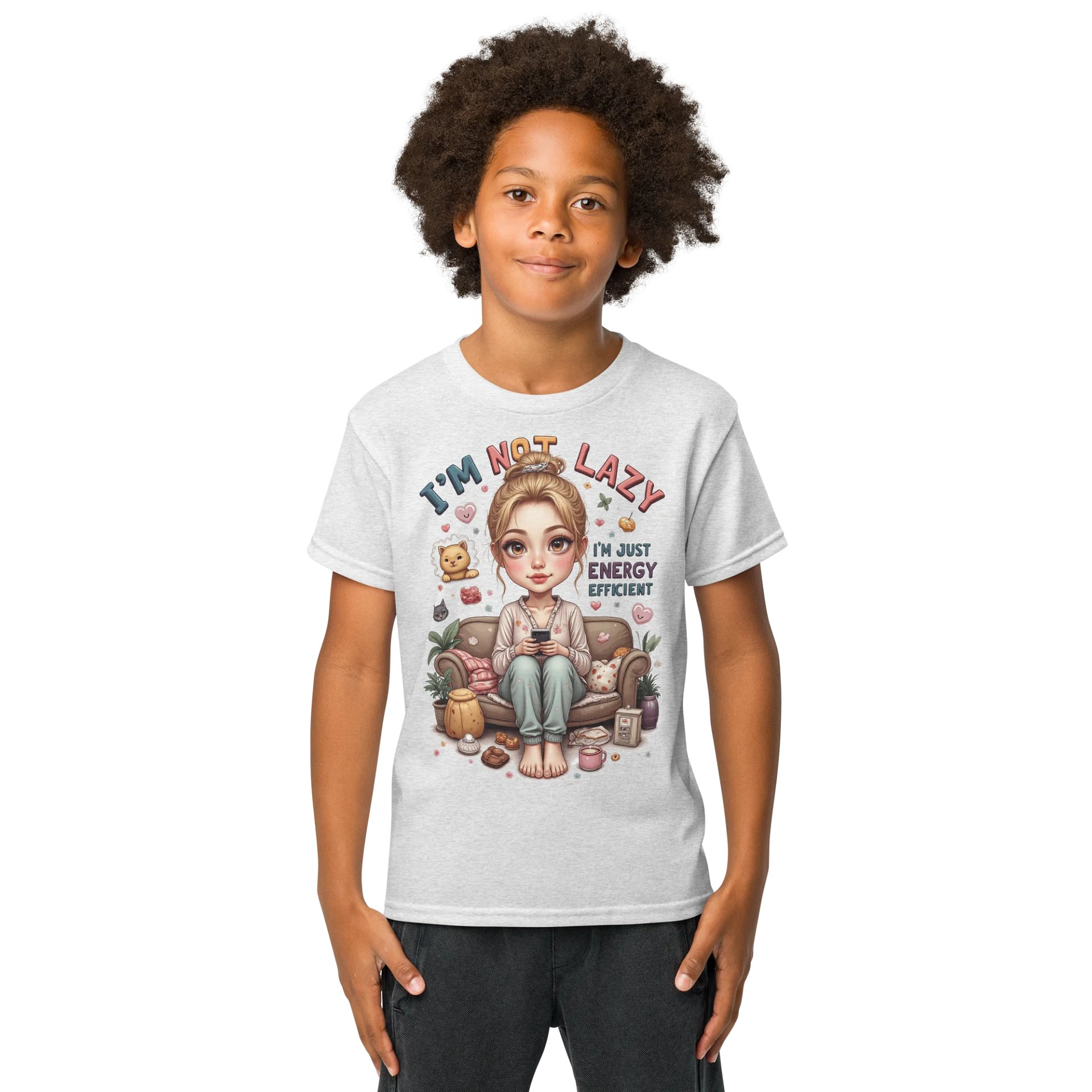 I'm Not Lazy I'm Energy Efficient Youth Tee product image (8)