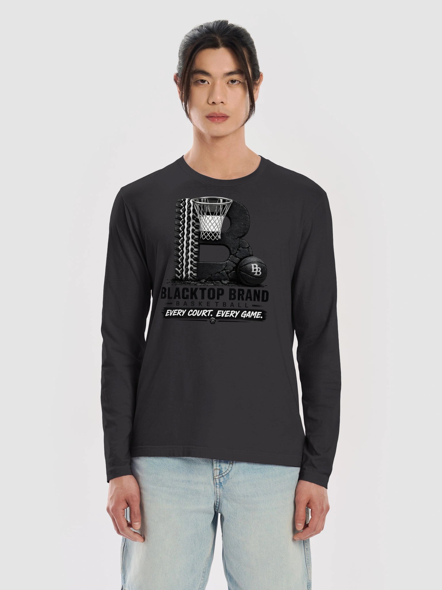Blacktop Brand Basketball Logo Long Sleeve product image (5)