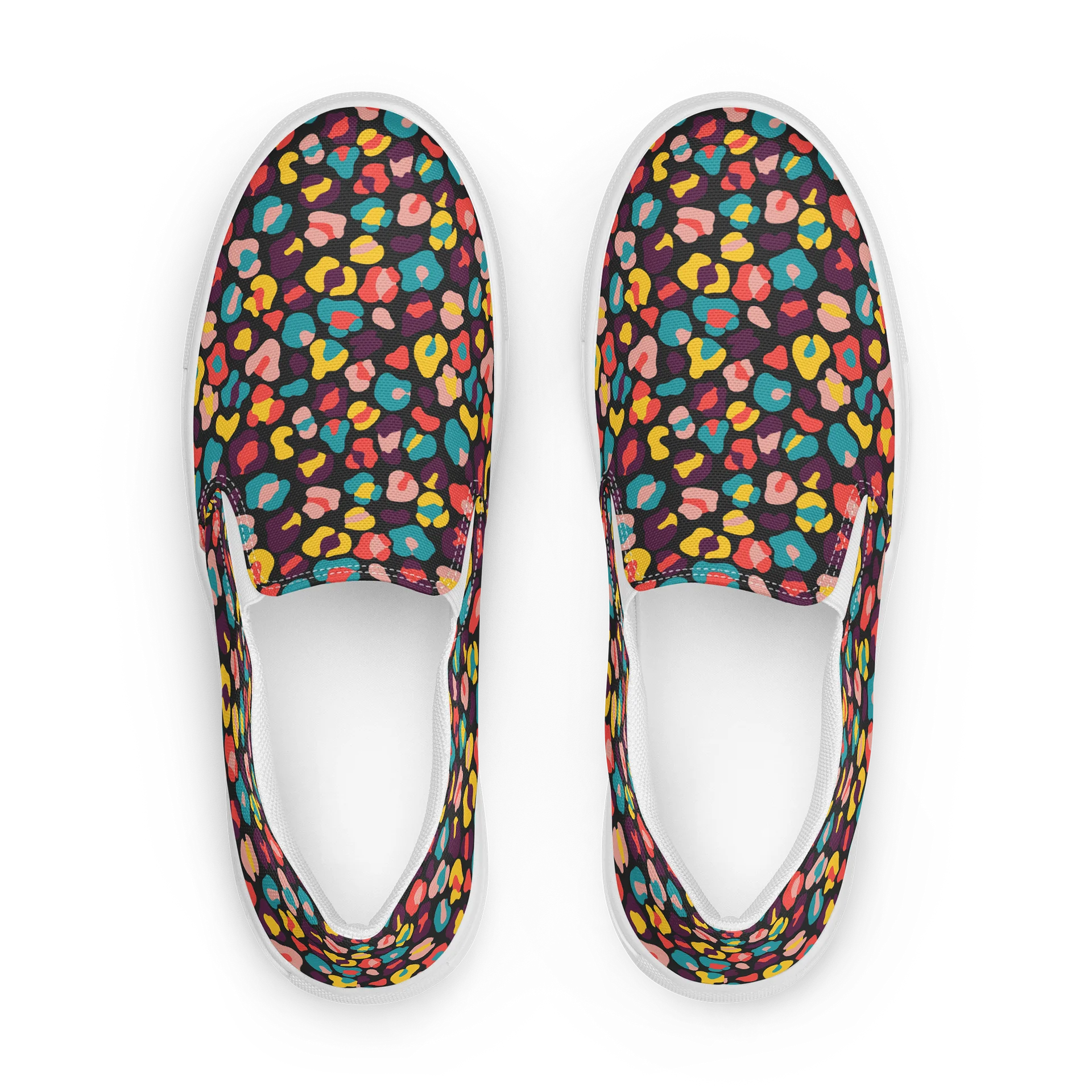 Vibrant Women's Slip-On Canvas Shoes with Bold Leopard Print product image (1)