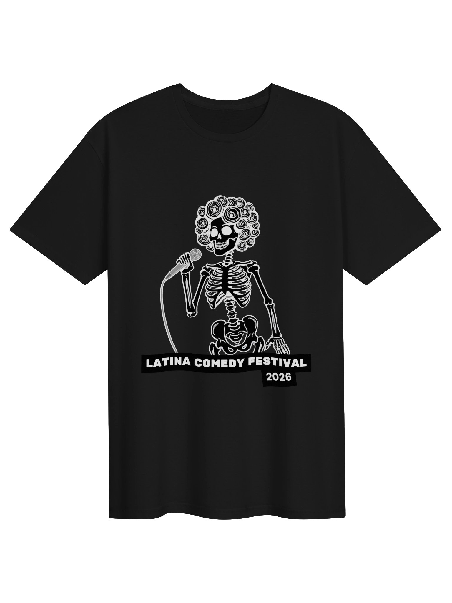 Latina Comedy Festival 2026 Skeleton Mic Tee - Unisex product image (1)