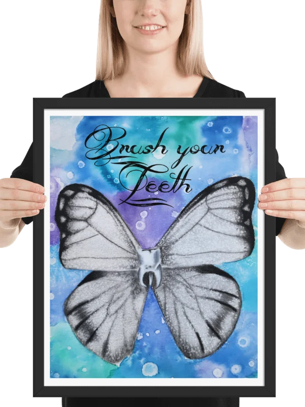 Watercolor and Charcoal Tooth Fairy Framed Art Print product image (11)