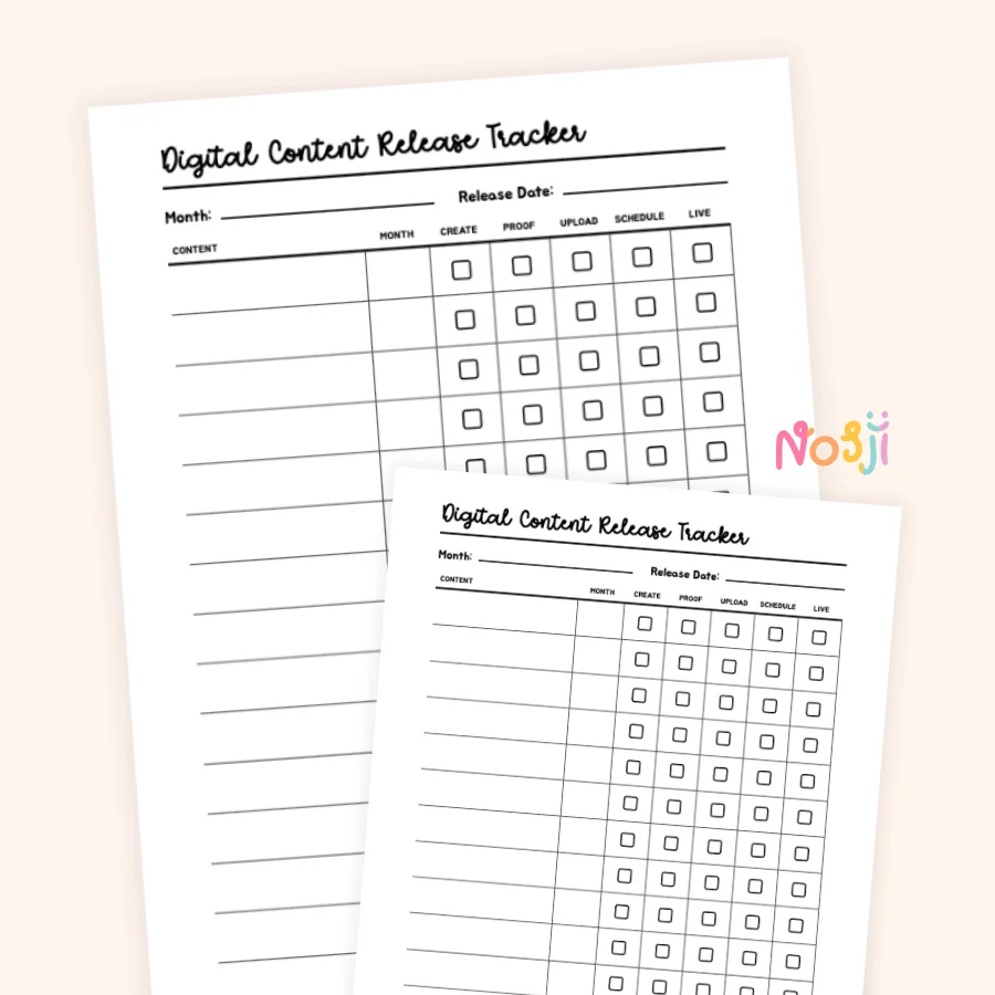 Digital Content Release Tracker Printable Content Launch Planner product image (1)