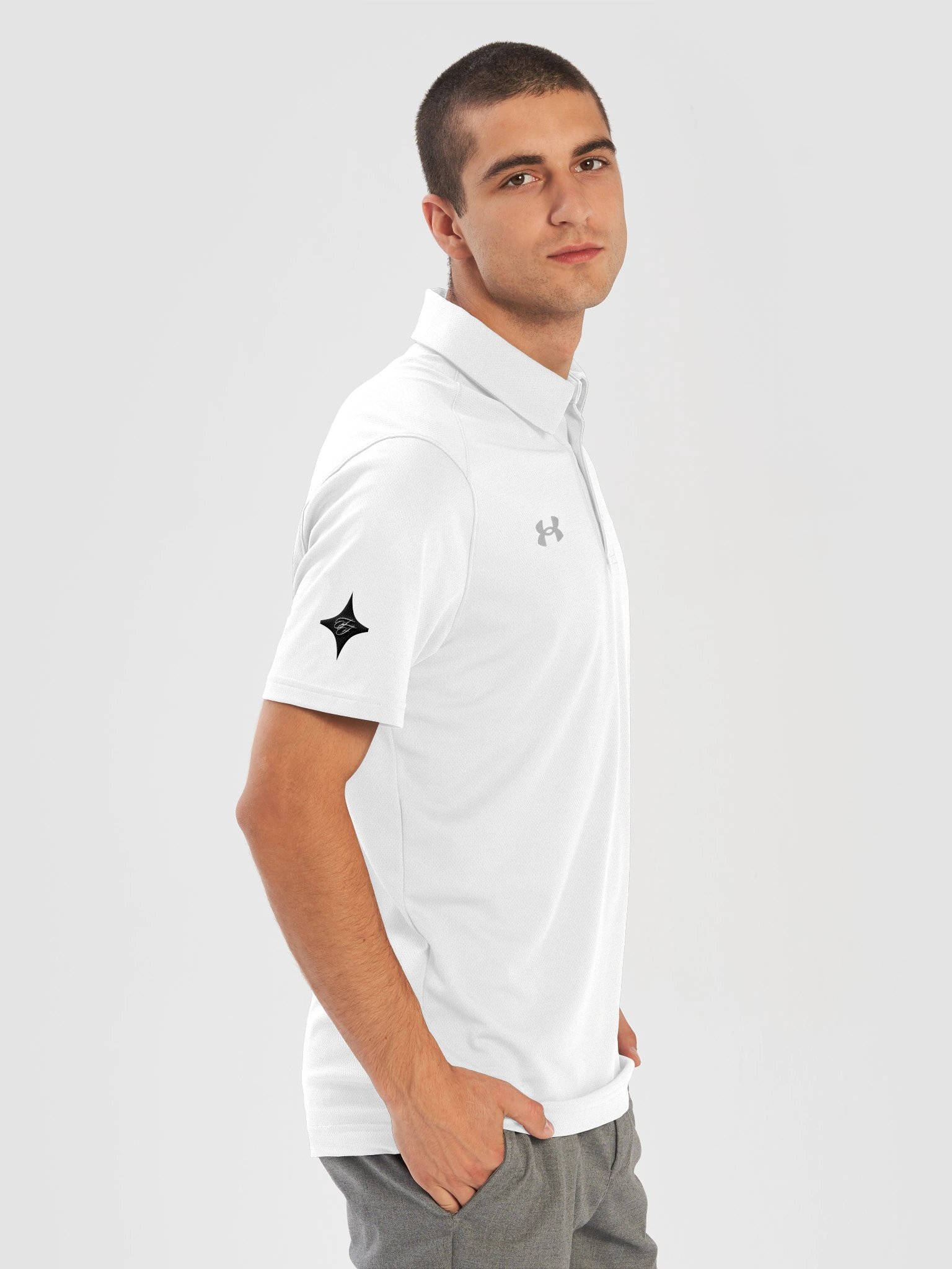 F&F Script x Under Armour® Men's Polo Shirt (WHT) product image (6)