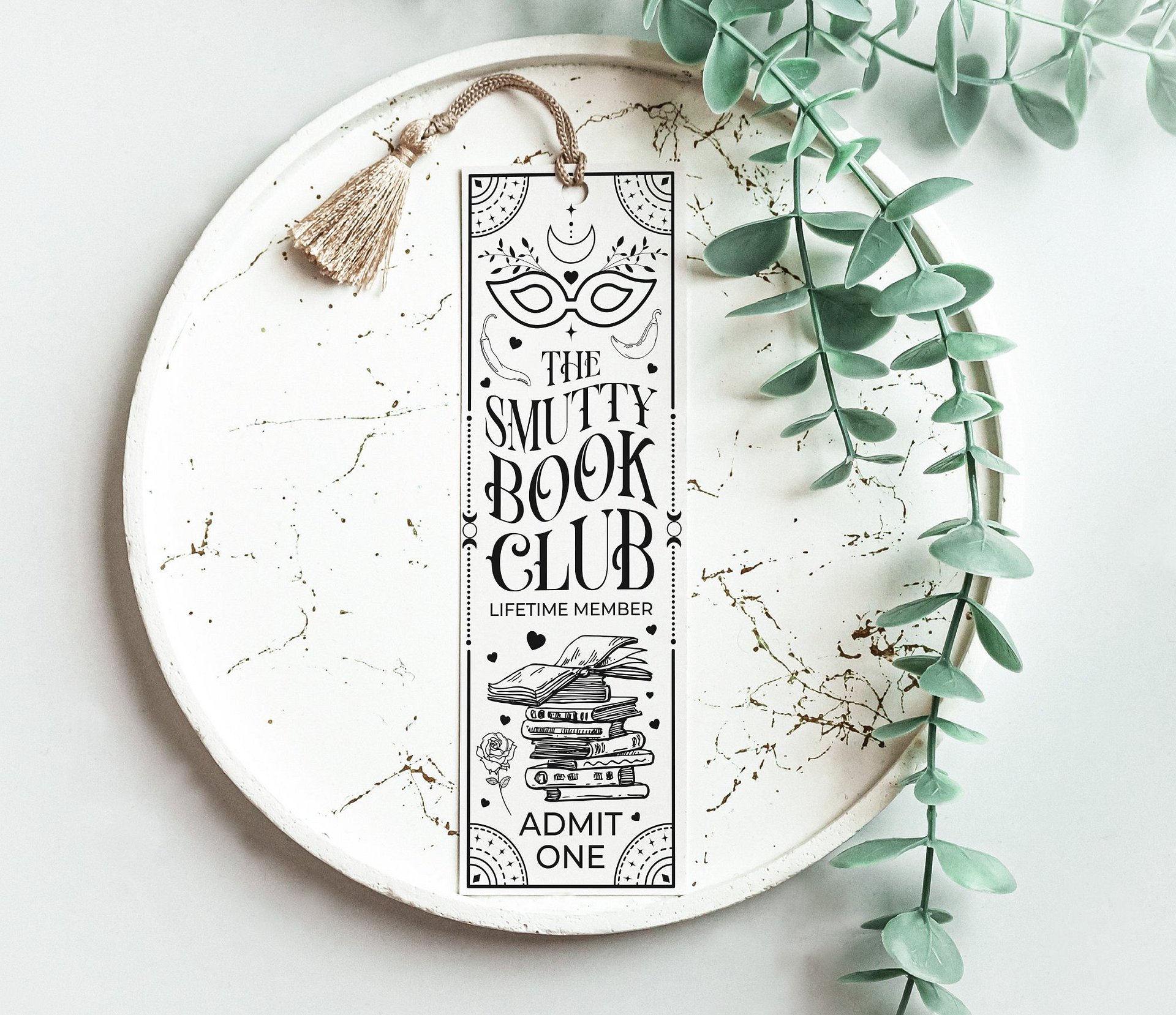 Smutty Book Club Bookish Reader Tarot Bookmark SVG, Laser Cut File, Celestial Book Nerd Dark Romance, Instant Digital Download product image (4)