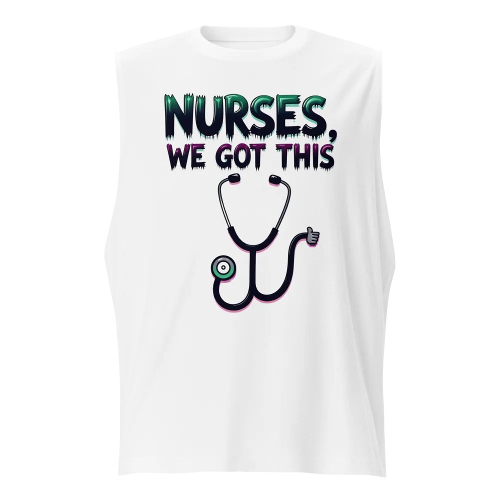 Nurse Power Stethoscope Muscle Tank product image (1)