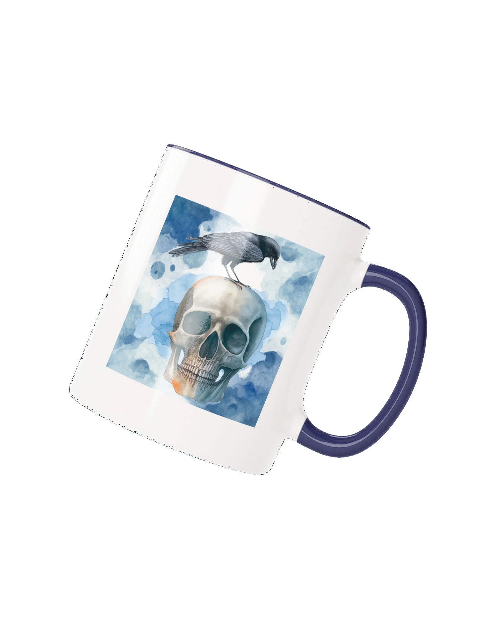 The Visitor: Ethereal Crow and Skull Ceramic Mug product image (2)