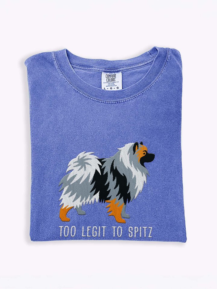 Too Legit to Spitz T-Shirt(Embroidered) of a Keeshond(Brownish Gray) product image (1)