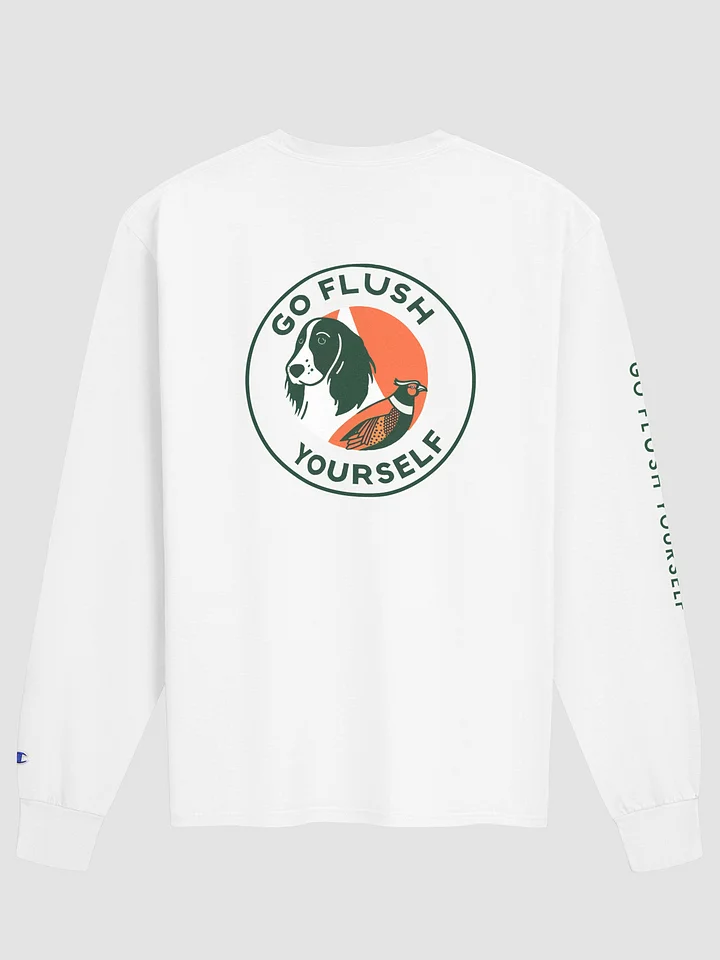 Go Flush Yourself Champion Long Sleeve Tee (light mode) product image (2)