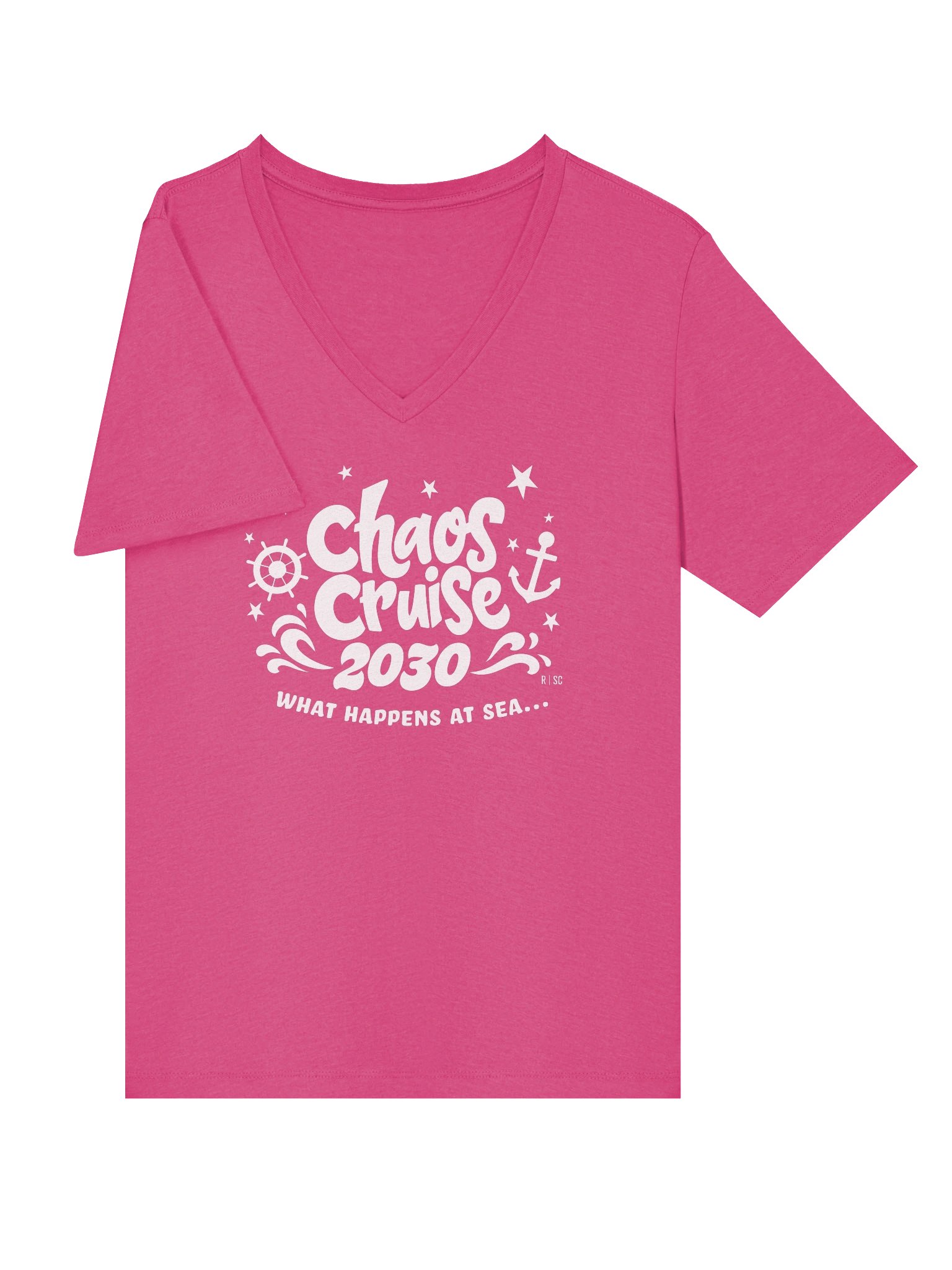 Chaos Cruise Vneck Tshirt (White) product image (51)