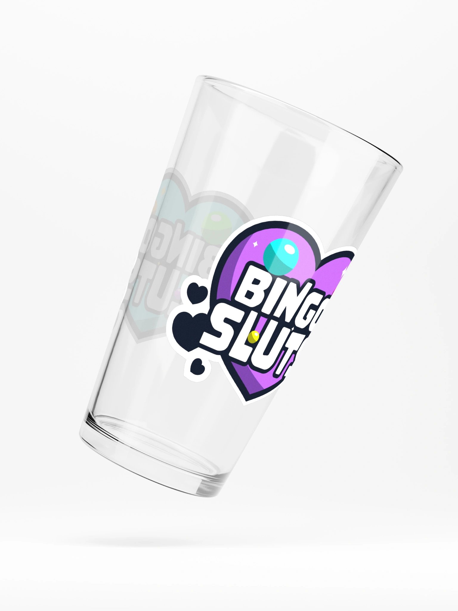BINGO SLUTS PINT GLASS AQUA/PURPLE product image (5)