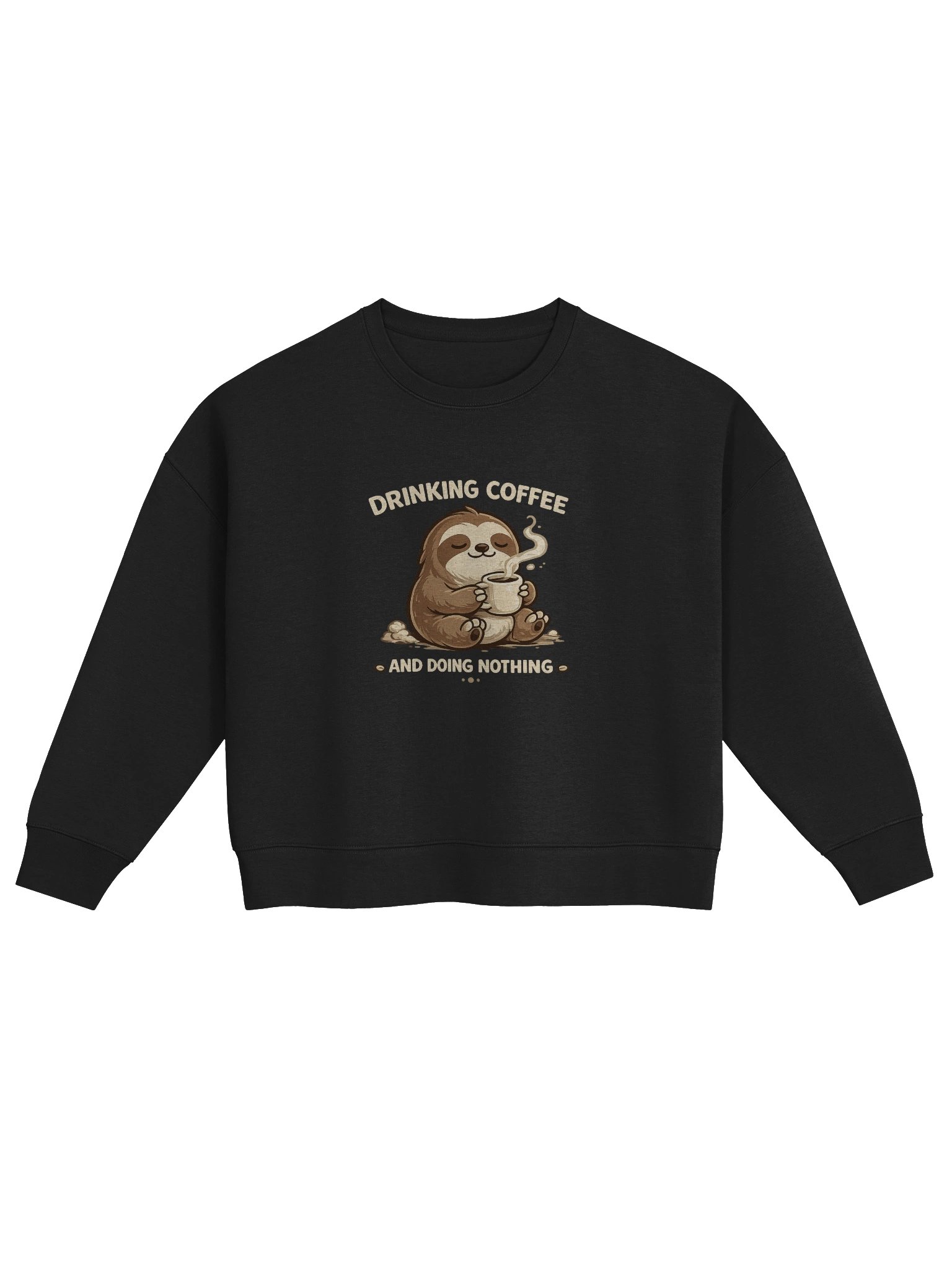 The Slow Morning Cropped Crewneck — "Drinking Coffee and Doing Nothing" product image (1)