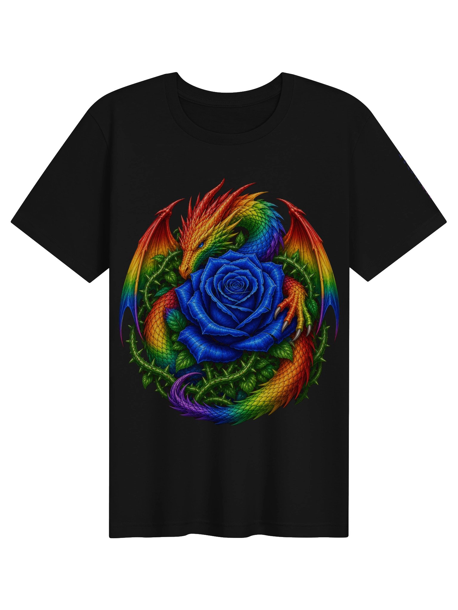 Rainbow Dragon Blue Rose Tee product image (6)