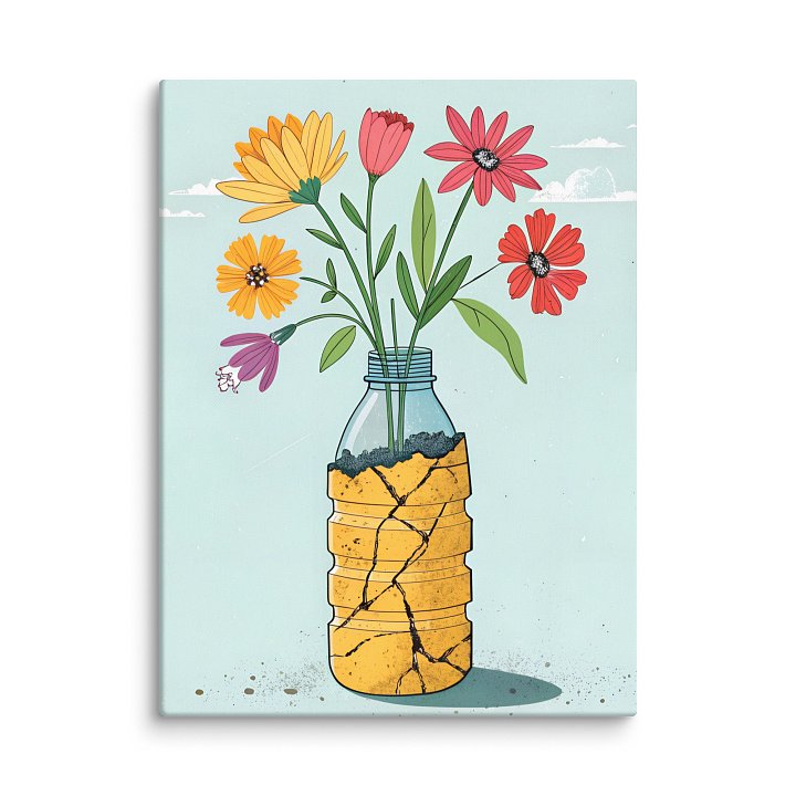 Floral Canvas Art: Cracked Planter product image (2)