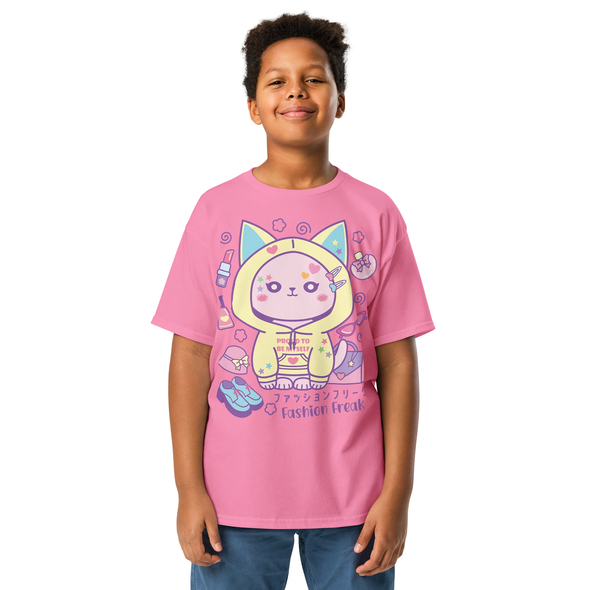 Fashion Freak Cat- Unisex Youth Heavyweight T-shirt product image (1)