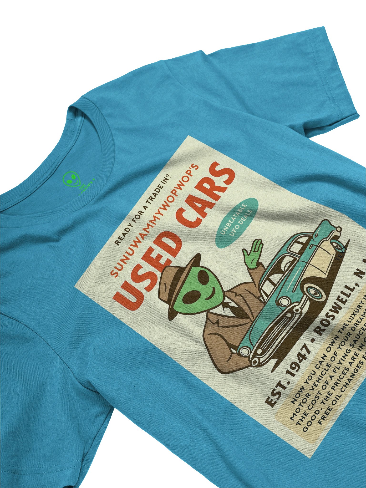 Used Car Dealership Roswell Aliens 1950's Retro Concert Tee Fit Unisex T-Shirt product image (15)