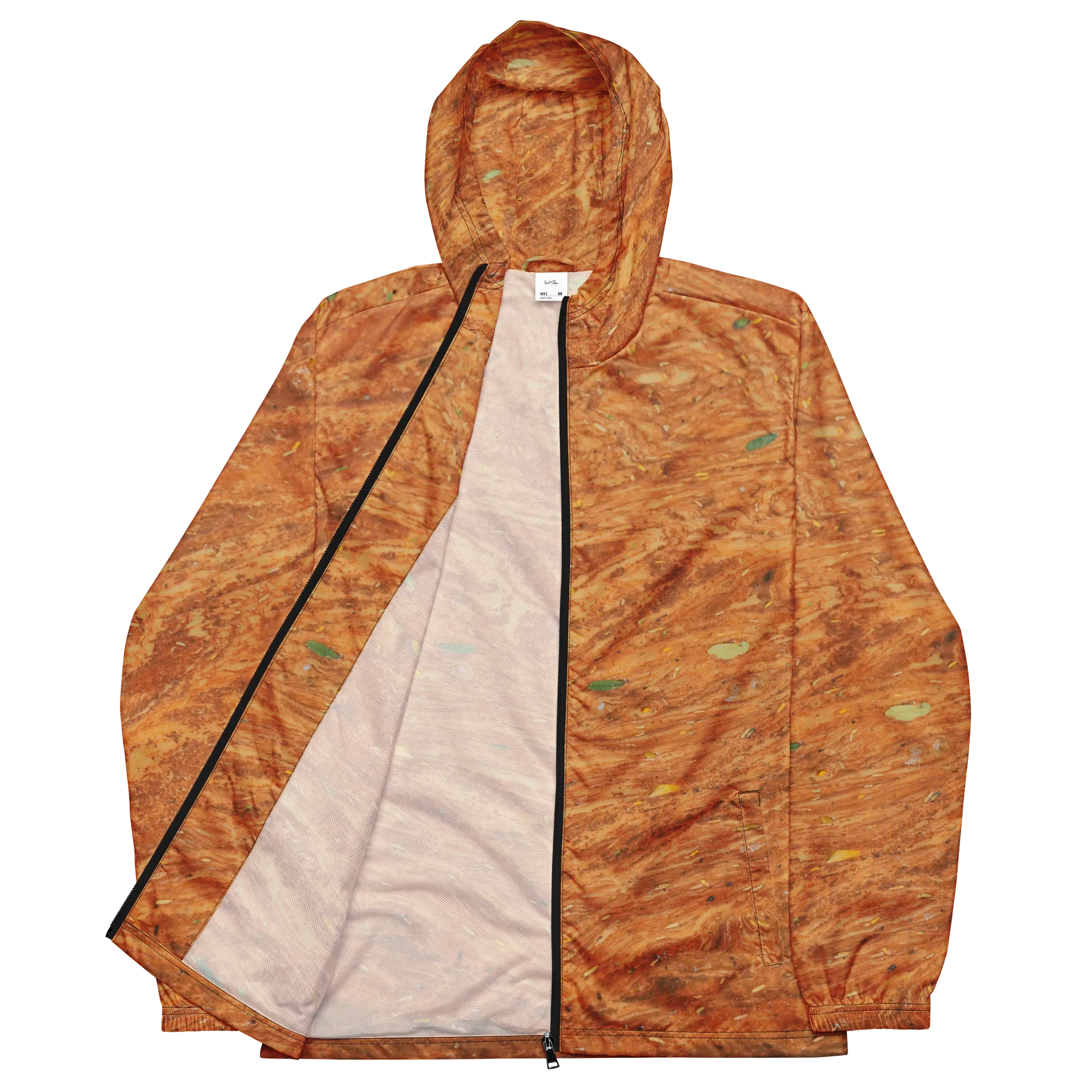 Terracotta Tea All-Over Print Warm Rust & Leaf Weatherproof Windbreaker product image (2)