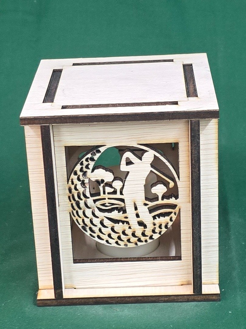 Custom Made-to-Order Wooden Golf Silhouette LED Lantern product image (2)