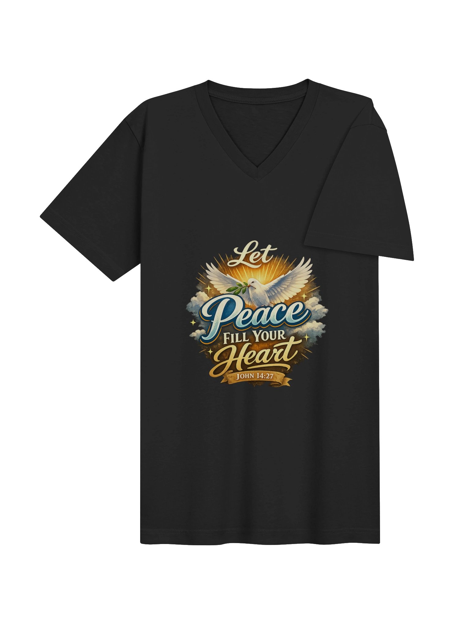 Let Peace Fill Your Heart Dove V-Neck Tee product image (17)