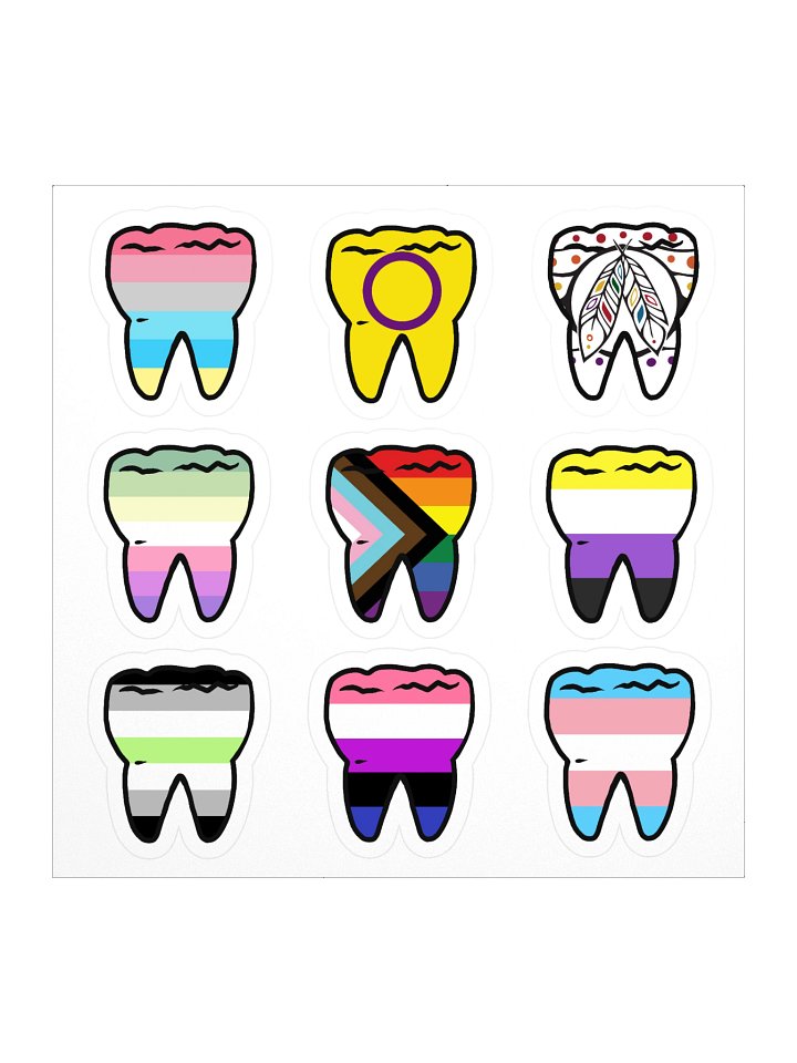 Gender Pride Flag Teeth Stickers product image (1)