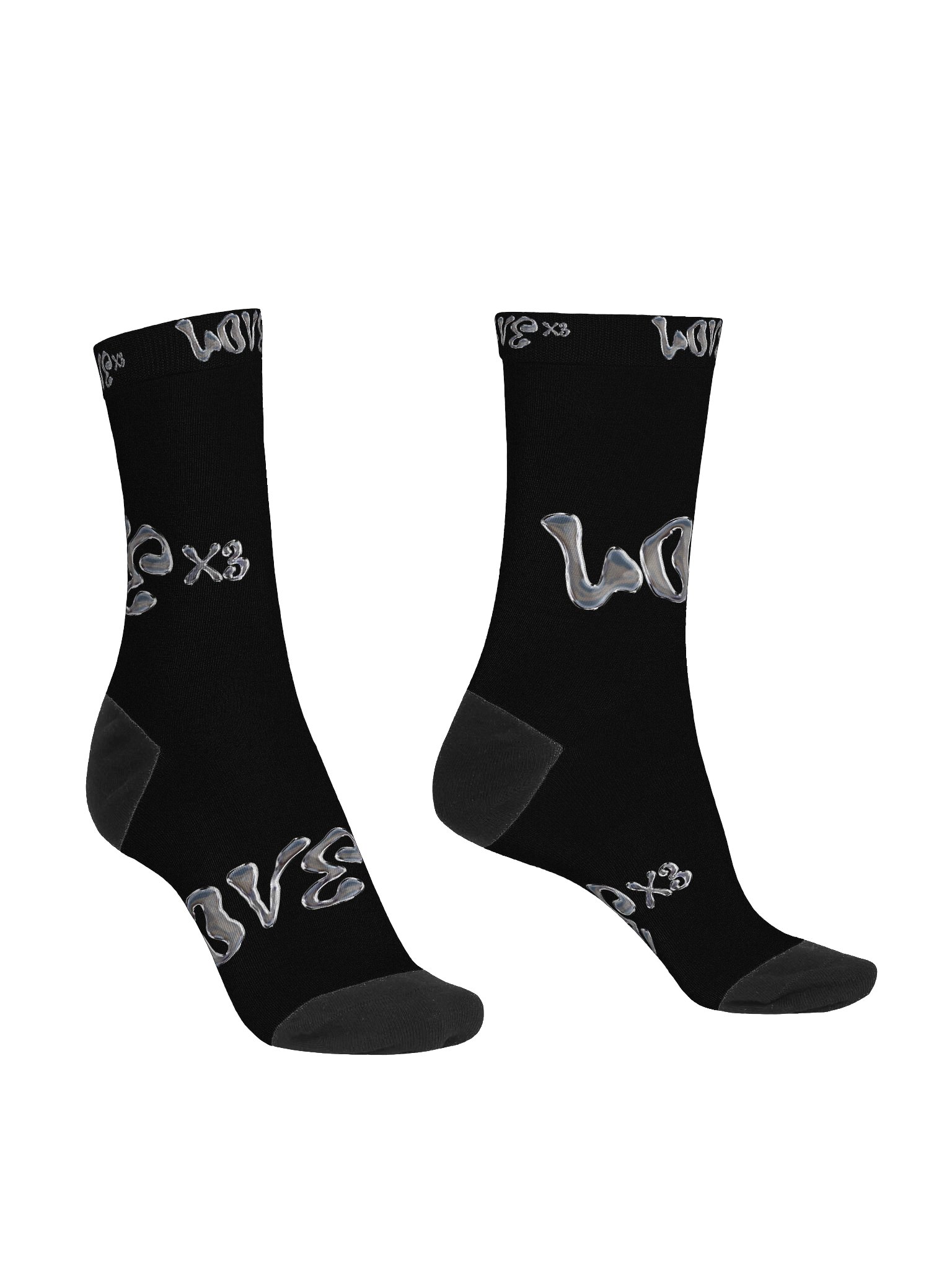 LOVE X3 Black Socks product image (3)
