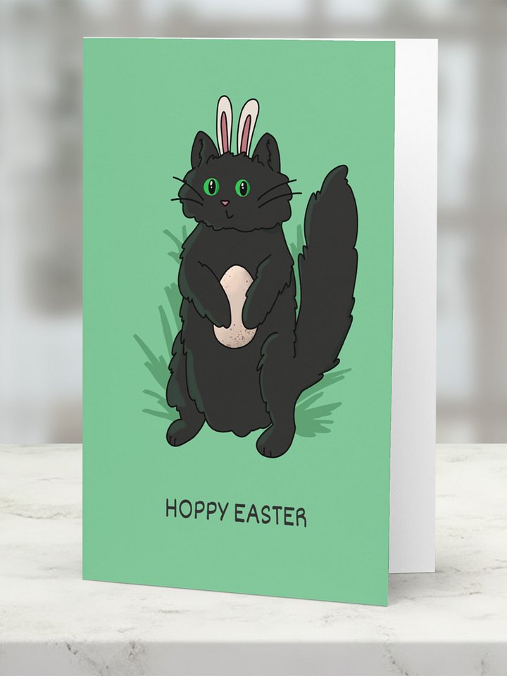 Hoppy Easter Bunny Cat Card product image (1)