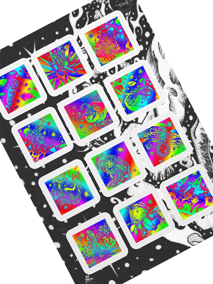 Cosmic Intense Kaleidoscope zodiac Sticker Sheet product image (1)