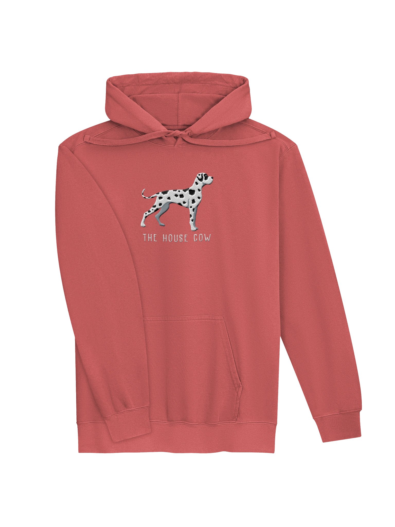 The House Cow Premium Hoodie (Embroidered) of a Great Dane(Harlequin) product image (23)