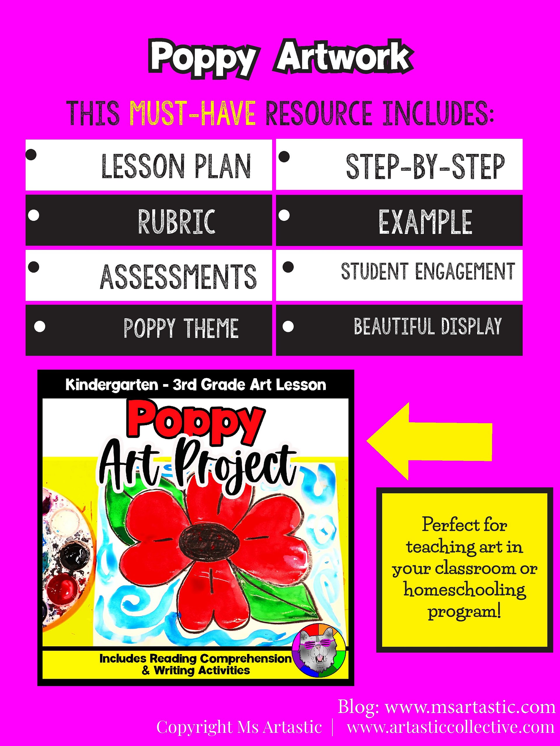 Poppy Art Lesson Remembrance Day Art Memorial Day Art Project Writing Reading K-3 product image (5)