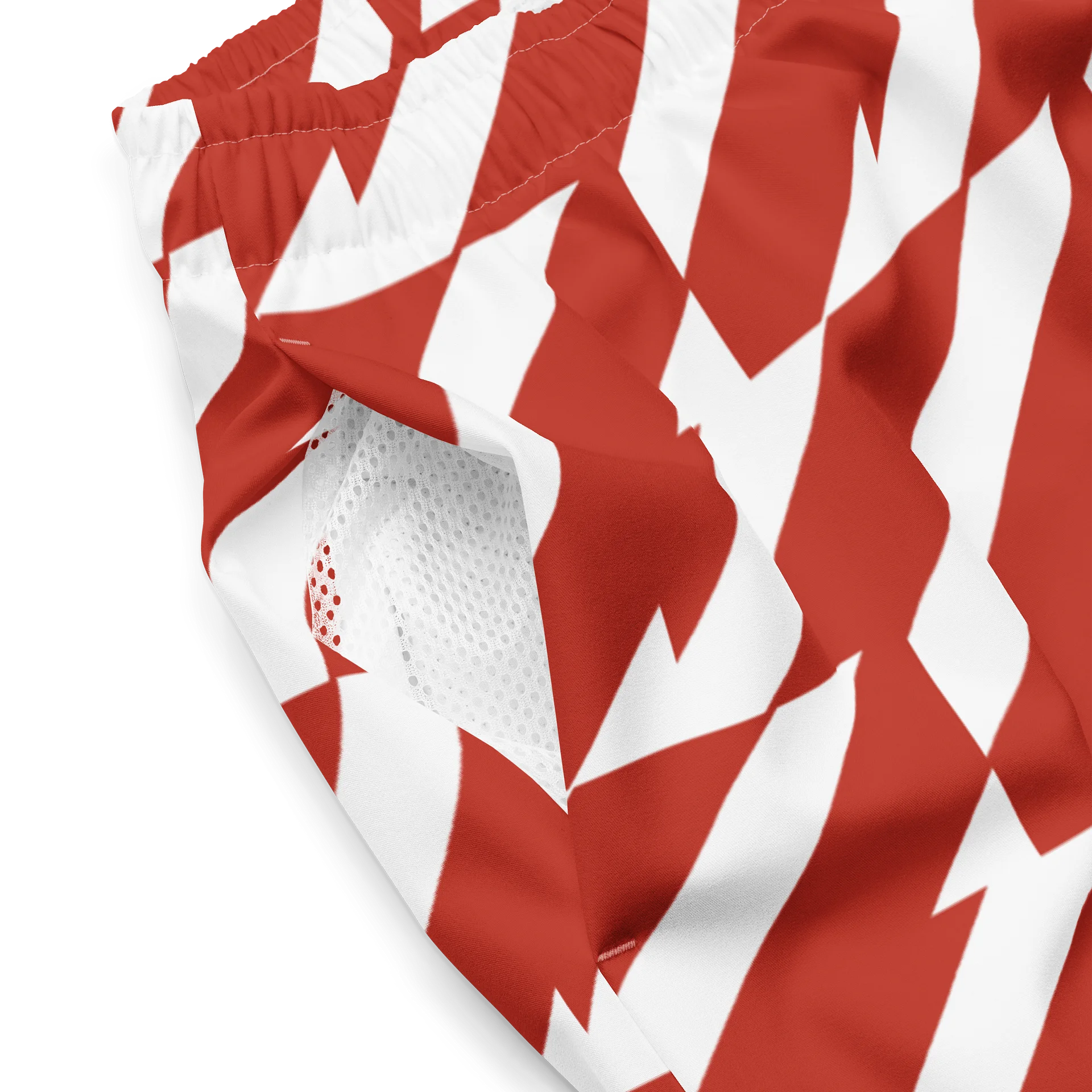 Red & White Men's Swim Trunks product image (4)