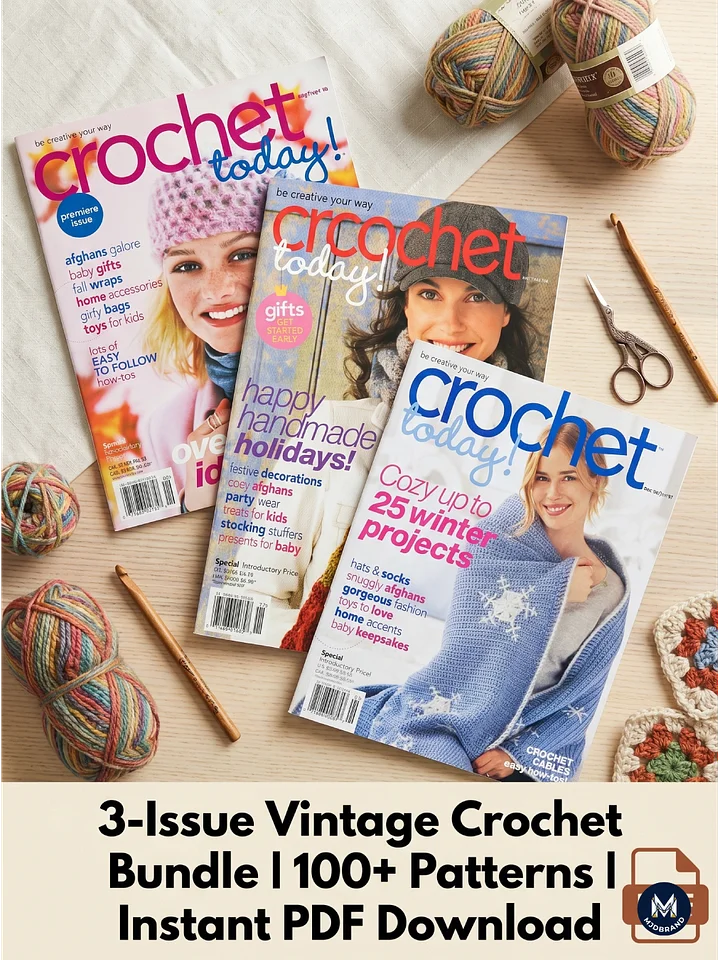 Vintage Crochet Today! Digital Magazine Bundle (2006-2007) – 3 Issues, 100+ Patterns product image (1)