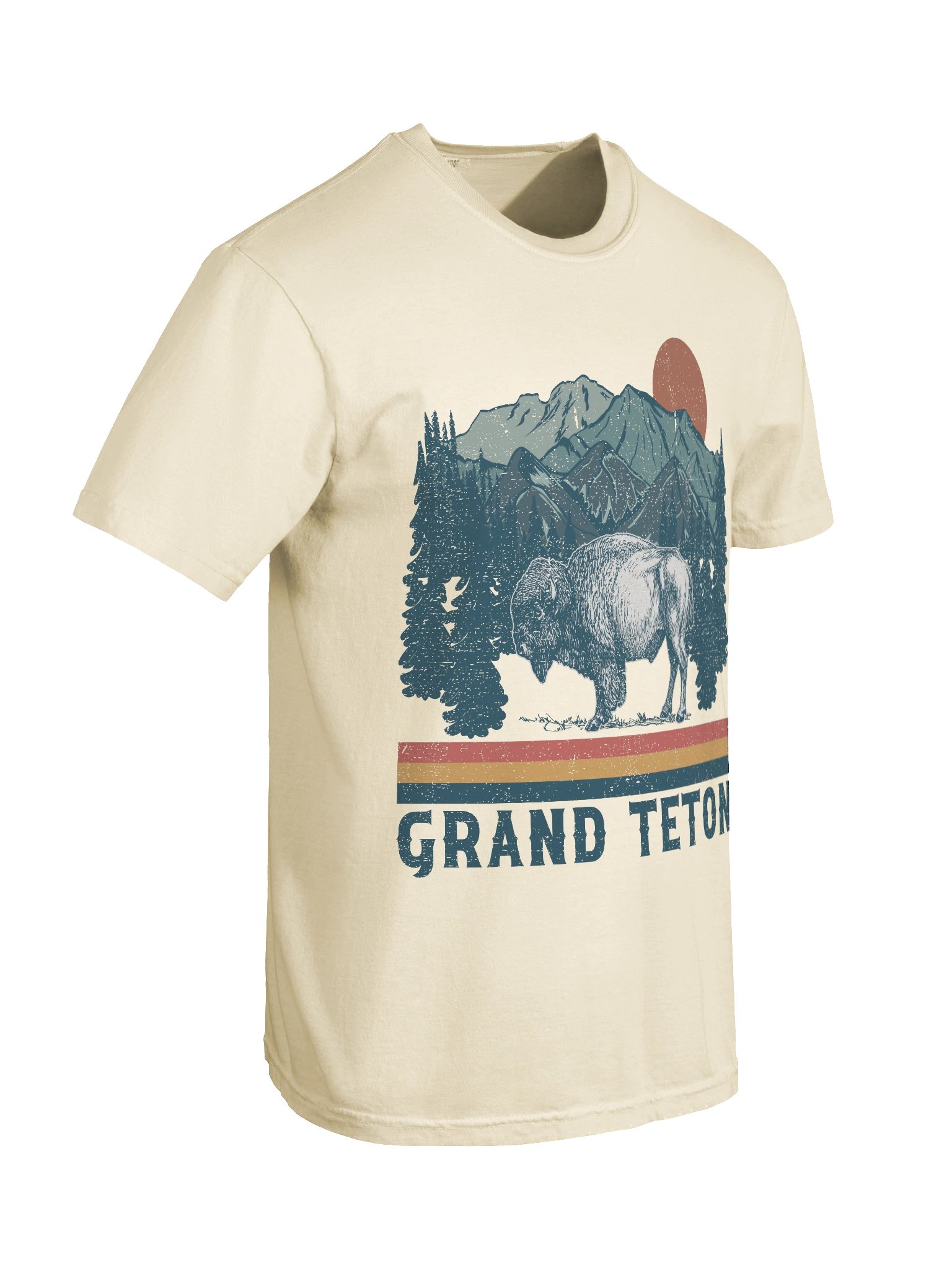 Grand Teton National Park Shirt – Vintage Bison Mountain Retro Sunset Wyoming Tee product image (9)