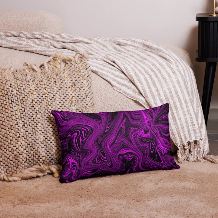Premium Pillow Case - Purple and Black Fluid Swirls product image (1)